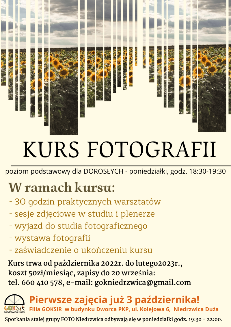 plakat kurs fotografii