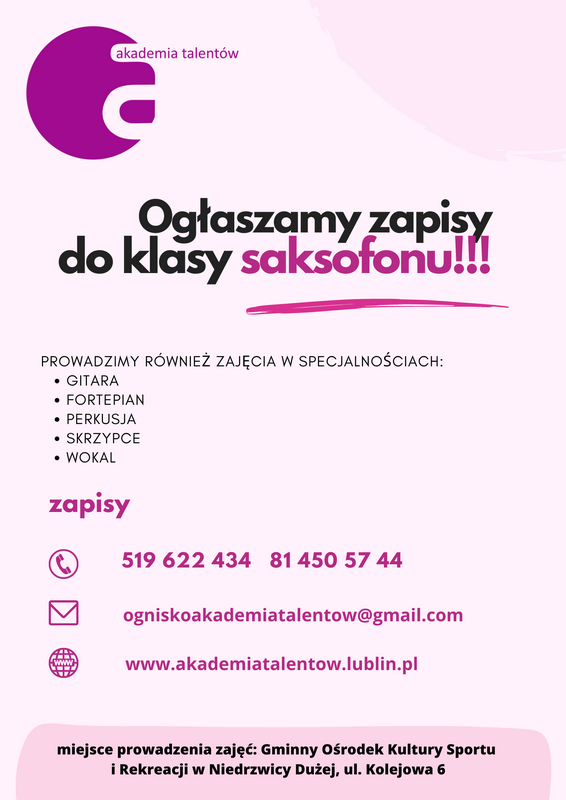 ZAPISY DO KLASY SAKSOFONU