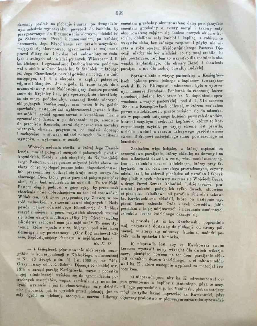 Przegląd katolicki Nr 34. z sierpnia 1890 r. - str. 539